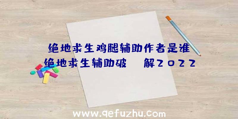 「绝地求生鸡腿辅助作者是谁」|绝地求生辅助破解2022